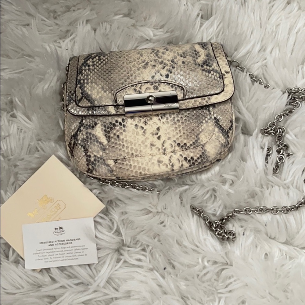 Coach embossed Python crossbody handbag purse